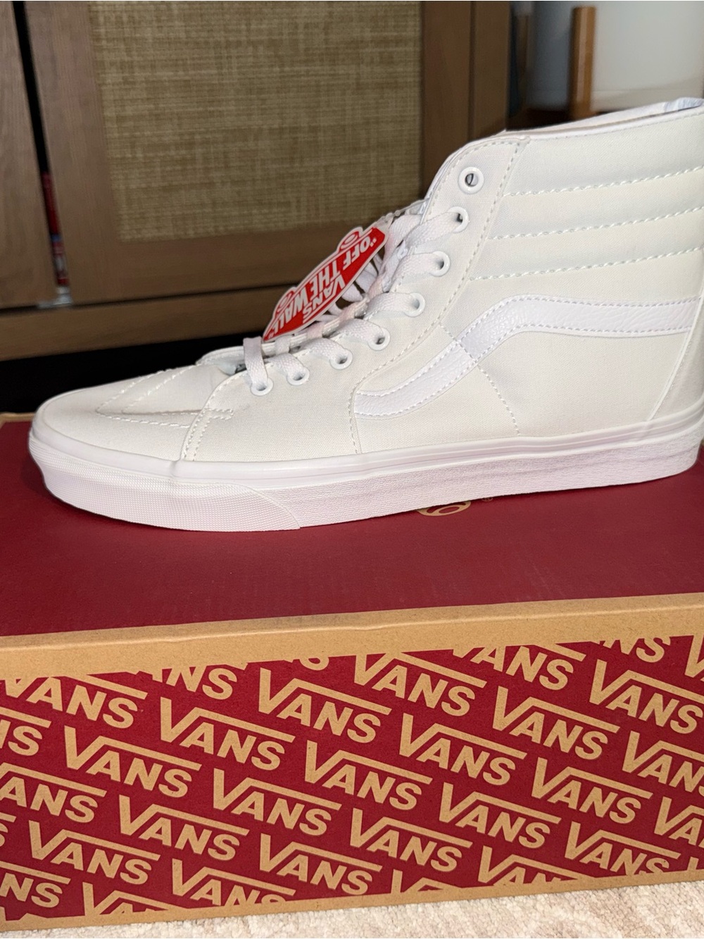 Vans White Sk8-Hi High-Top Sneakers